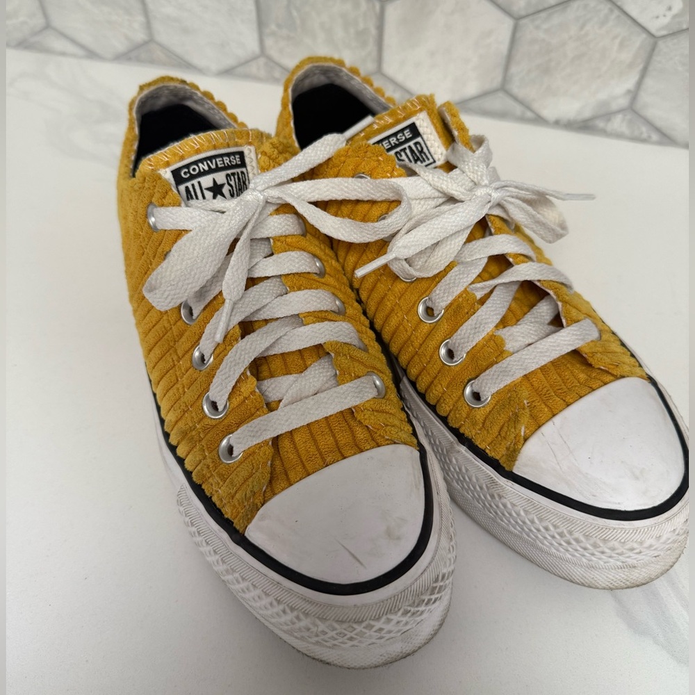 Converse Yellow Corduroy Sneakers